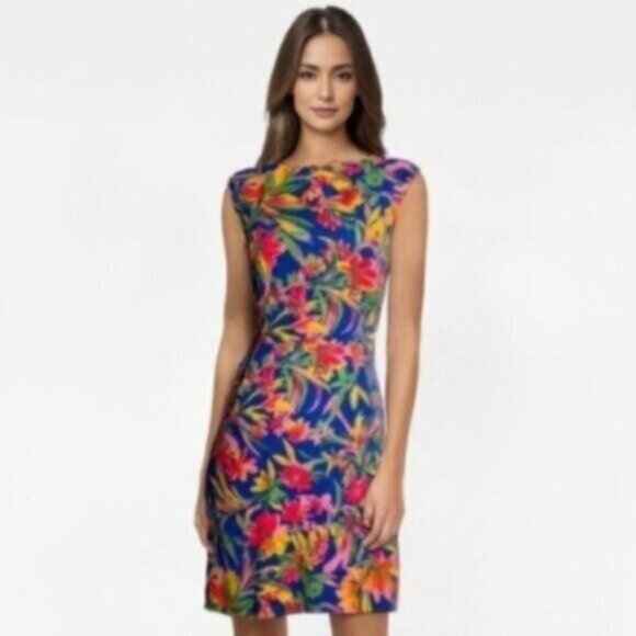 NWOT J. Crew Tropical Floral Sleeveless Sheath Cocktail Dress - Picture 1 of 11